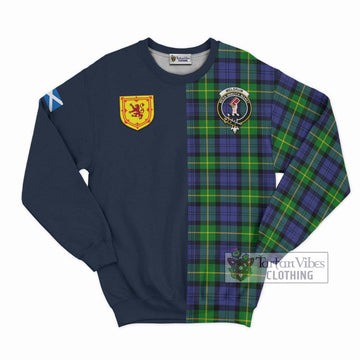 Meldrum Tartan Sweatshirt Alba with Scottish Lion Royal Arm Half Style