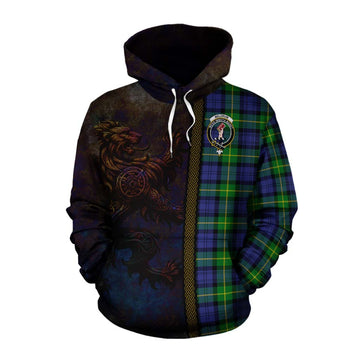 Meldrum Tartan Family Crest Cotton Hoodie Alba Gu Brath Be Brave Lion Ancient Style Pullover Hoodie XS - Tartan Vibes Clothing