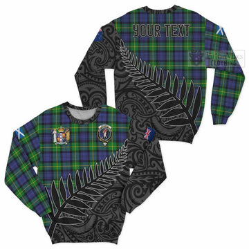 Meldrum Crest Tartan Sweatshirt with New Zealand Silver Fern Half Style