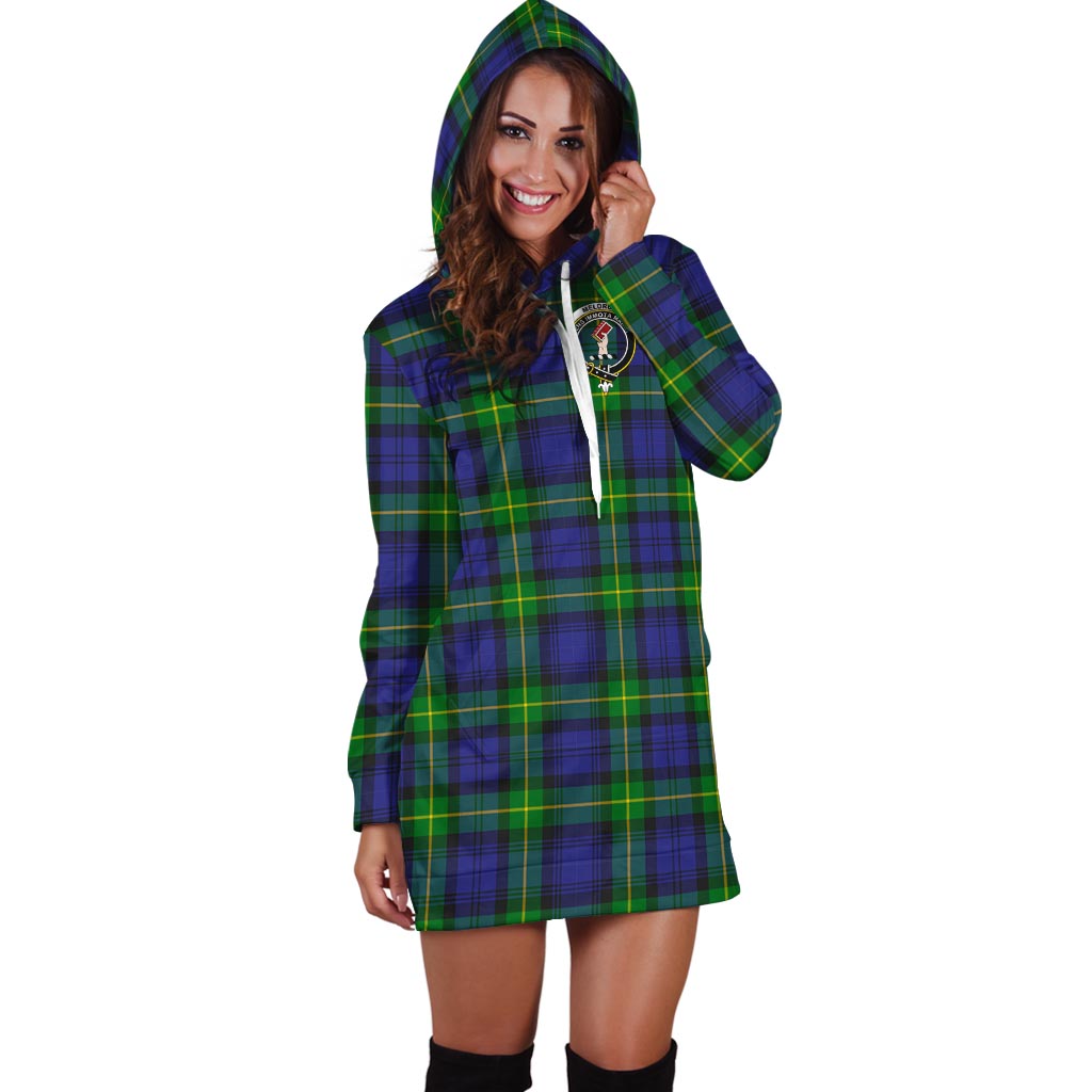 Meldrum Tartan Hoodie Dress with Family Crest - Tartan Vibes Clothing