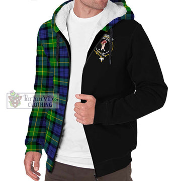 Meldrum Tartan Sherpa Hoodie with Family Crest and Half Of Me Style