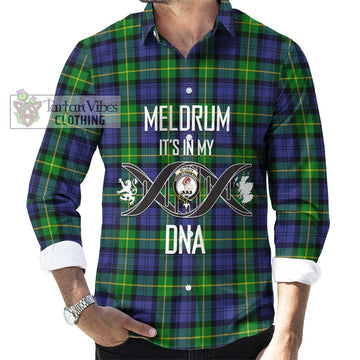 Meldrum Tartan Long Sleeve Button Shirt with Family Crest DNA In Me Style