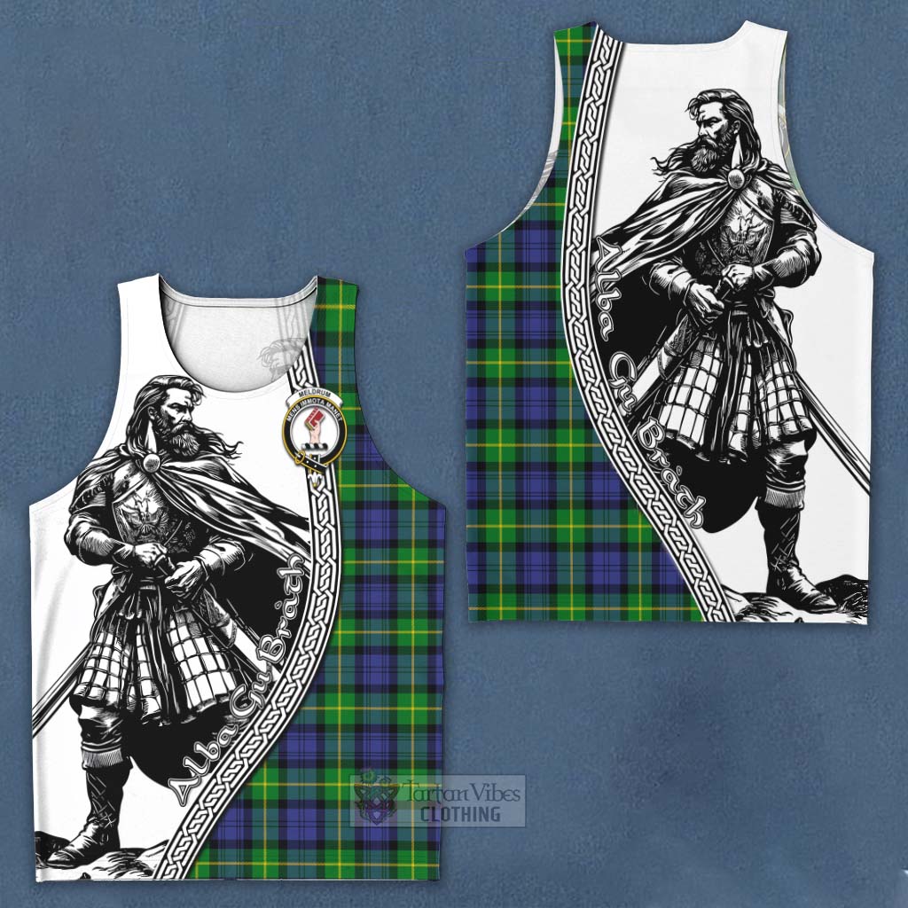 Tartan Vibes Clothing Meldrum Tartan Clan Crest Men's Tank Top with Highlander Warrior Celtic Style