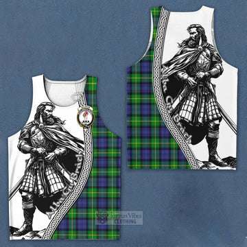 Meldrum Tartan Clan Crest Men's Tank Top with Highlander Warrior Celtic Style