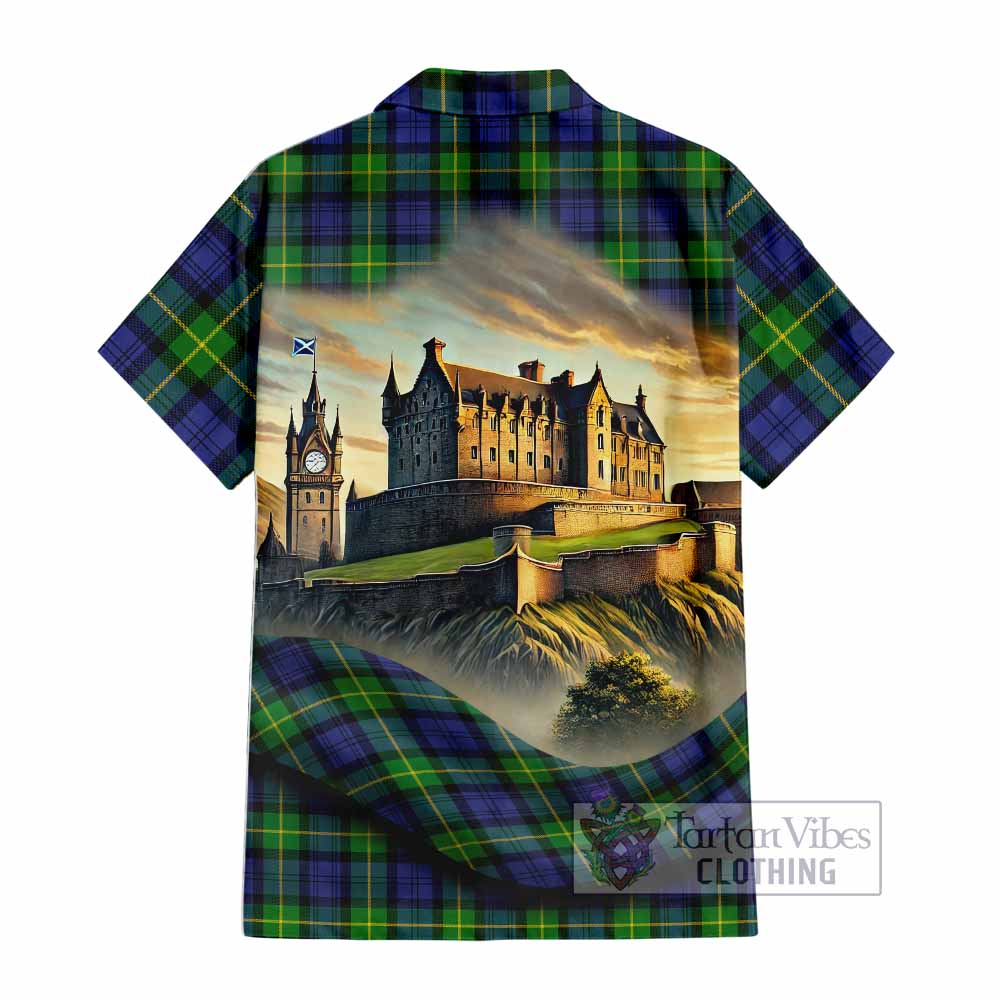 Meldrum Tartan Family Crest Hawaiian Shirt with Scottish Ancient Castle Style - Tartan Vibes Clothing