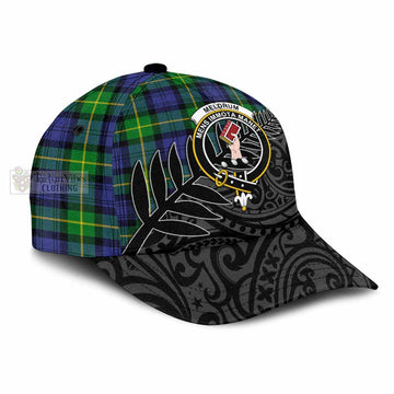 Meldrum Tartan Classic Cap with New Zealand Silver Fern Half Style