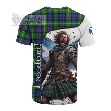 Meldrum Crest Tartan Cotton T-shirt Inspired by the Freedom of Scottish Warrior