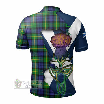 Meldrum Tartan Family Crest Polo Shirt Scottish Thistle Celtic Inspired - Tartan Vibes Clothing