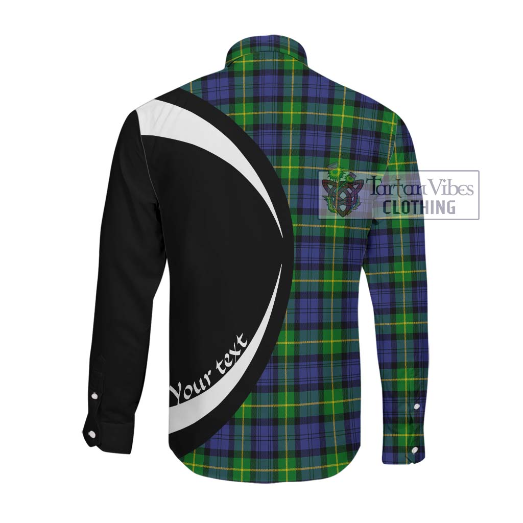 Meldrum Tartan Long Sleeve Button Up with Family Crest Circle Style Men's Shirt - Tartan Vibes Clothing