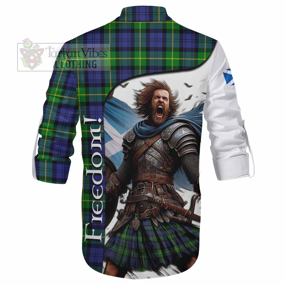 Tartan Vibes Clothing Meldrum Crest Tartan Ghillie Kilt Shirt Inspired by the Freedom of Scottish Warrior