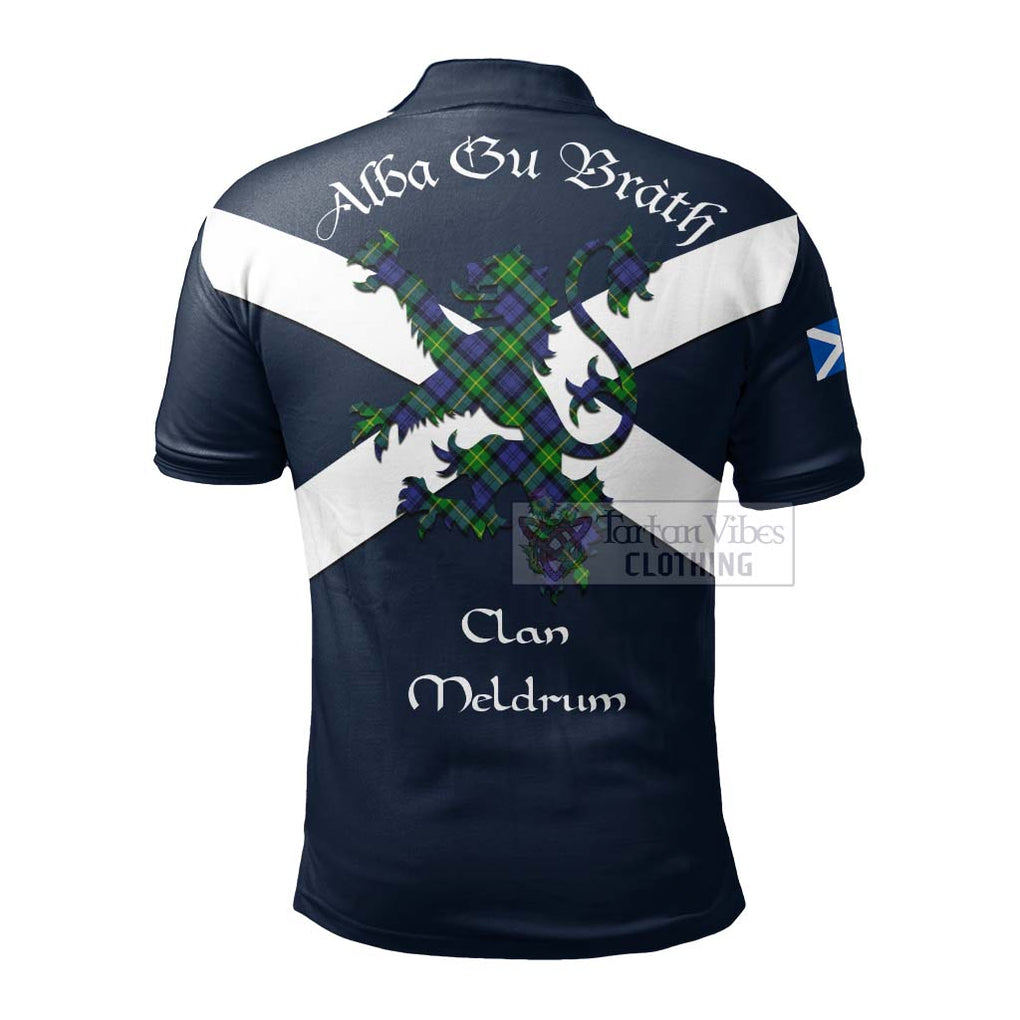 Tartan Vibes Clothing Meldrum Tartan Lion Rampant Polo Shirt – Proudly Display Your Heritage with Alba Gu Brath and Clan Name