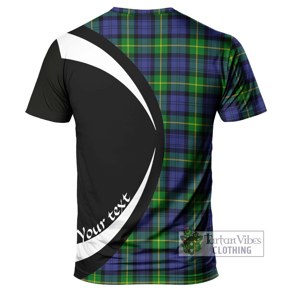 Tartan Vibes Clothing Meldrum Tartan T-Shirt with Family Crest Circle Style