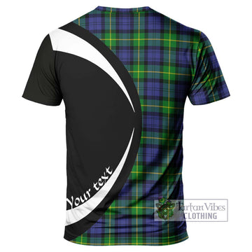 Meldrum Tartan T-Shirt with Family Crest Circle Style