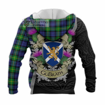 Meldrum Tartan Family Crest Knitted Hoodie Lion Rampant Royal Thistle Shield Celtic Inspired - Tartan Vibes Clothing