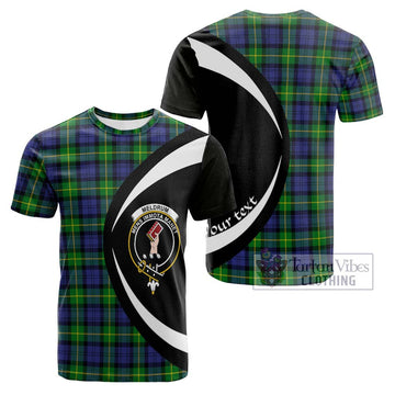 Meldrum Tartan Cotton T-shirt with Family Crest Circle Style Kid's Shirt - Tartan Vibes Clothing