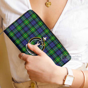 Meldrum Tartan Women's Leather Wallet with Family Crest - Tartan Vibes Clothing