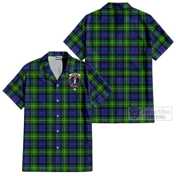 Meldrum Tartan Cotton Hawaiian Shirt with Family Crest