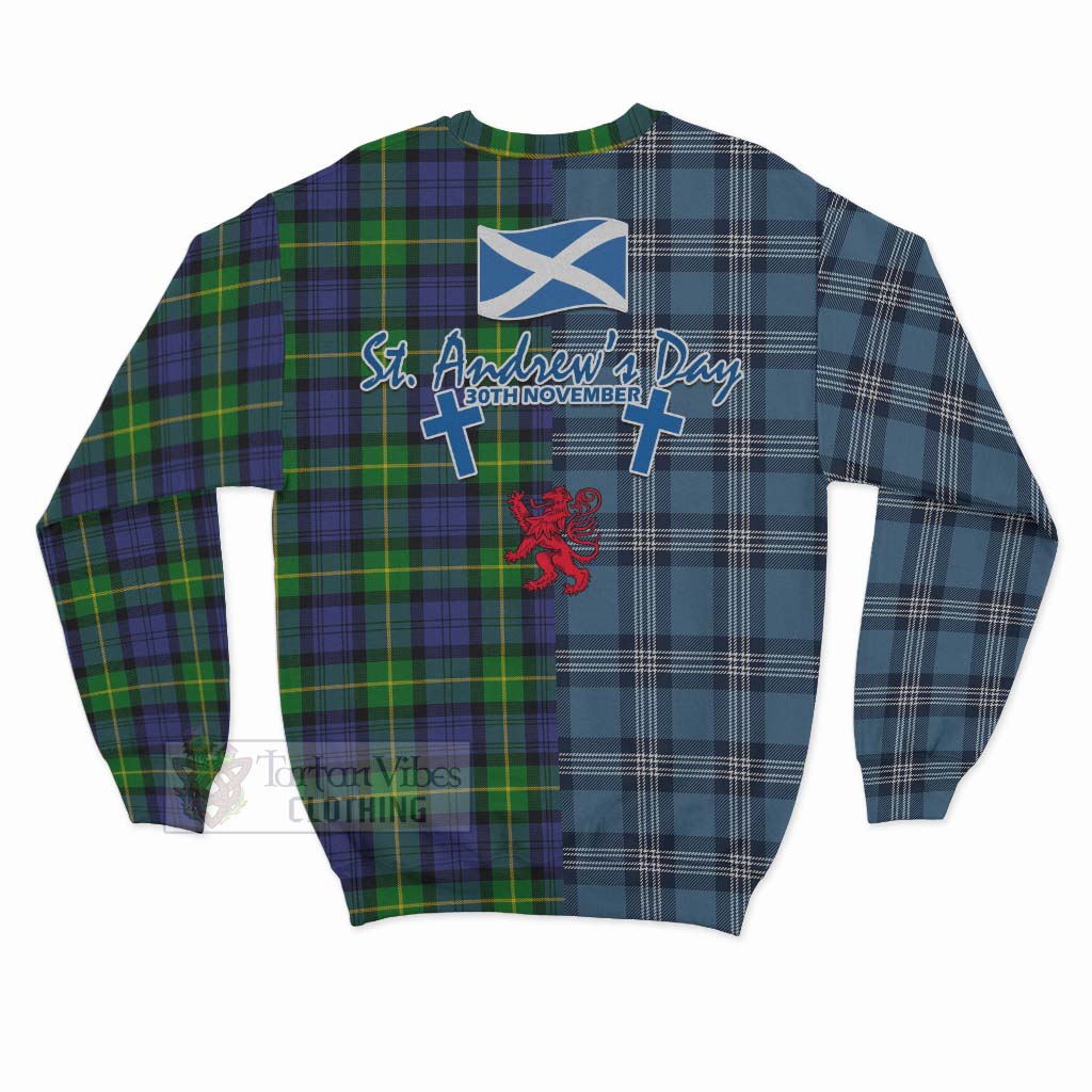 Tartan Vibes Clothing Meldrum Tartan Sweatshirt Happy St. Andrew's Day Half Tartan Style