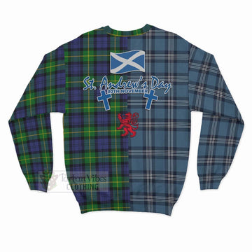 Meldrum Tartan Sweatshirt Happy St. Andrew's Day Half Tartan Style