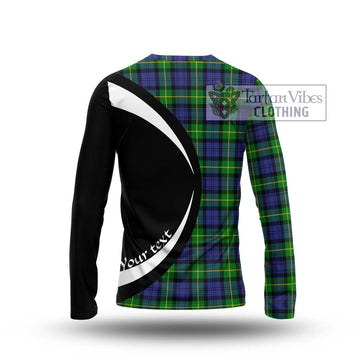 Meldrum Tartan Long Sleeve T-Shirt with Family Crest Circle Style - Tartan Vibes Clothing