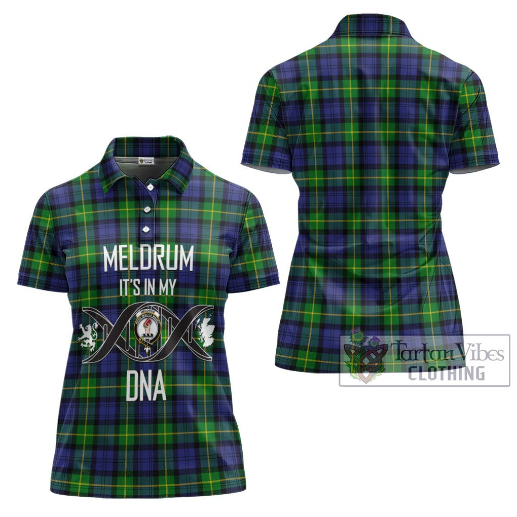 Meldrum Tartan Women's Polo Shirt with Family Crest DNA In Me Style - Tartanvibesclothing Shop