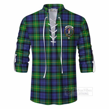 Meldrum Tartan Ghillie Kilt Shirt with Family Crest DNA In Me Style - Tartan Vibes Clothing