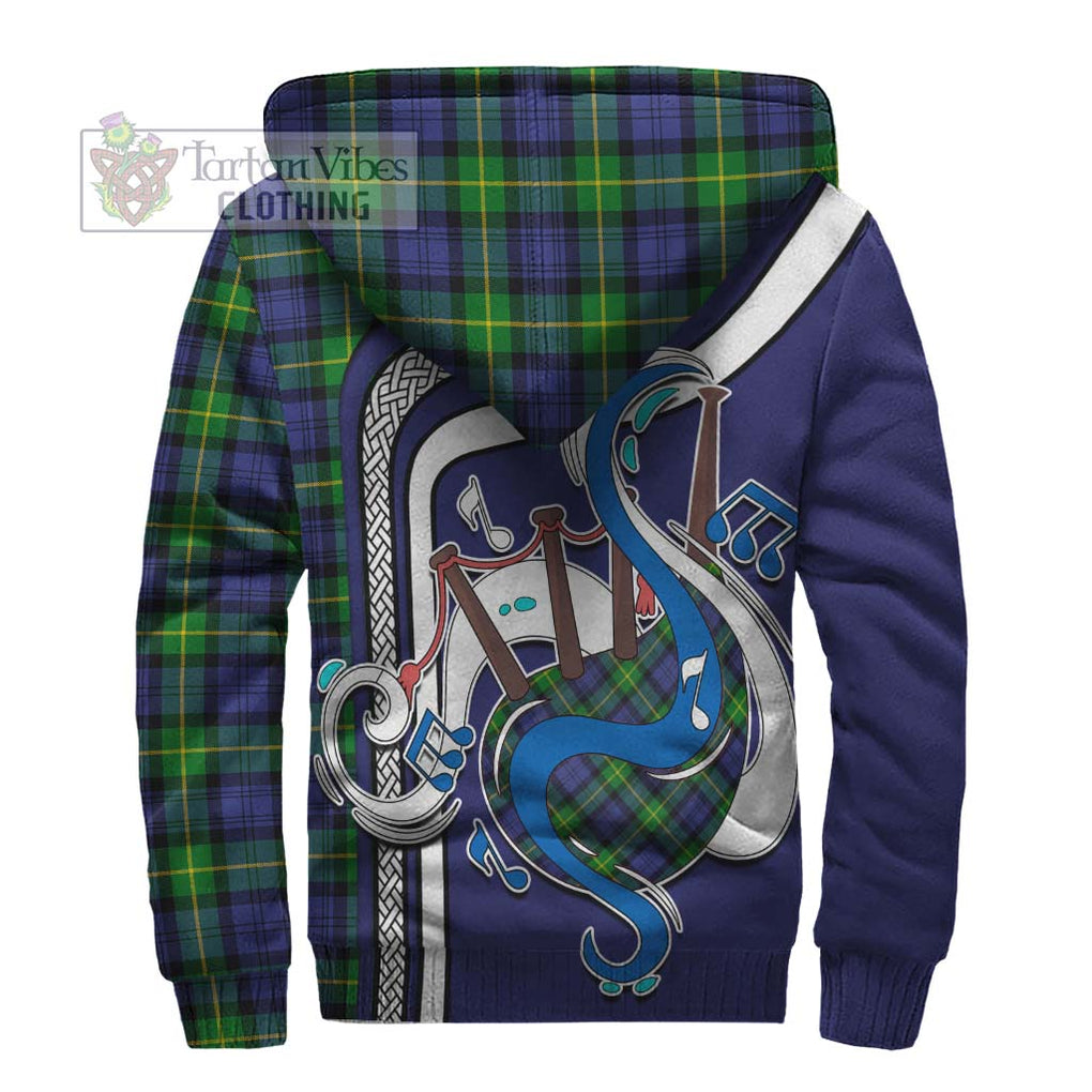 Meldrum Tartan Sherpa Hoodie with Epic Bagpipe Style - Tartanvibesclothing Shop