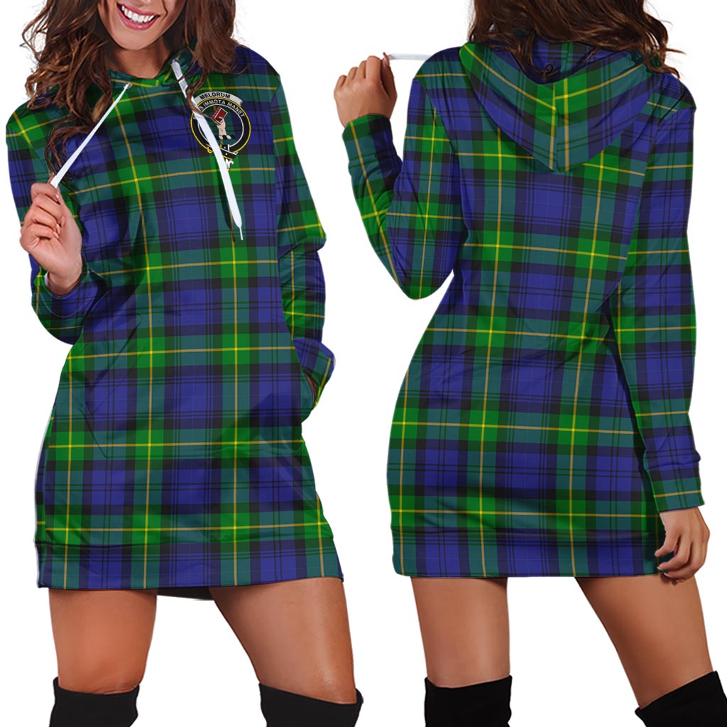 Meldrum Tartan Hoodie Dress with Family Crest - Tartan Vibes Clothing