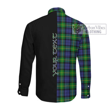 Meldrum Tartan Long Sleeve Button Shirt with Family Crest and Half Of Me Style