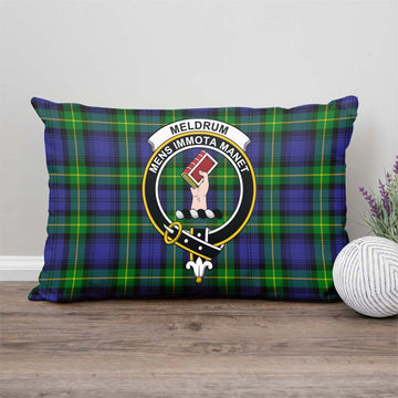 Meldrum Tartan Pillow Cover with Family Crest