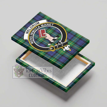 Meldrum Tartan Canvas Print Wall Art with Family Crest