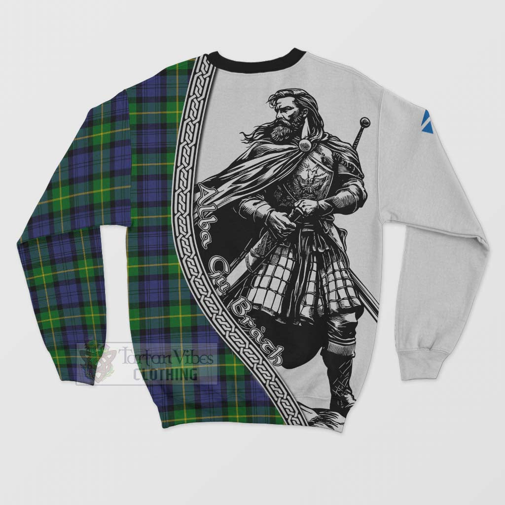 Tartan Vibes Clothing Meldrum Tartan Clan Crest Sweatshirt with Highlander Warrior Celtic Style