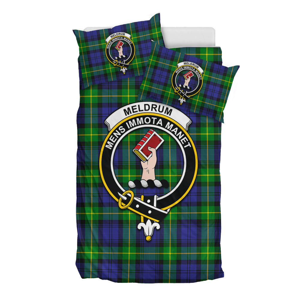 Meldrum Tartan Bedding Set with Family Crest - Tartan Vibes Clothing