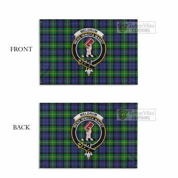 Meldrum Tartan House Flag with Family Crest