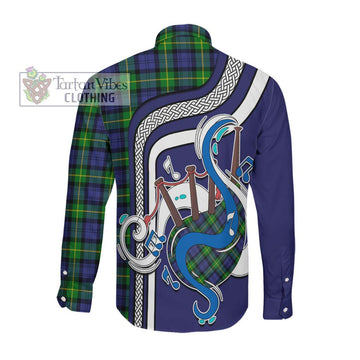 Meldrum Tartan Long Sleeve Button Shirt with Epic Bagpipe Style