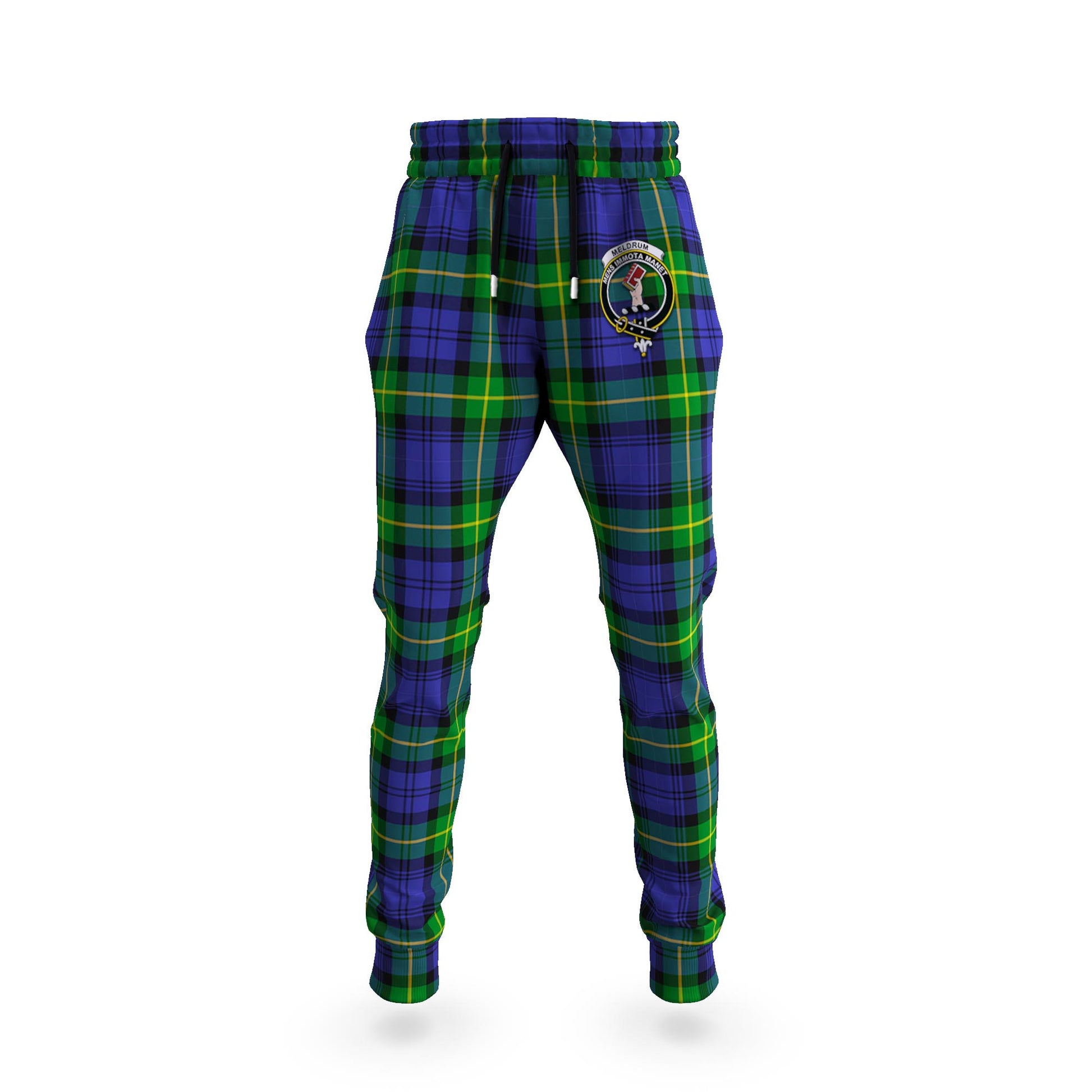 Meldrum Tartan Joggers Pants with Family Crest 5XL - Tartan Vibes Clothing