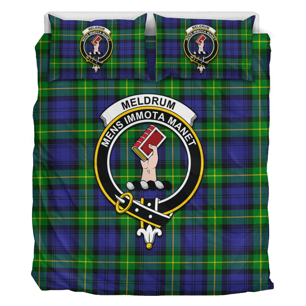 Meldrum Tartan Bedding Set with Family Crest - Tartan Vibes Clothing