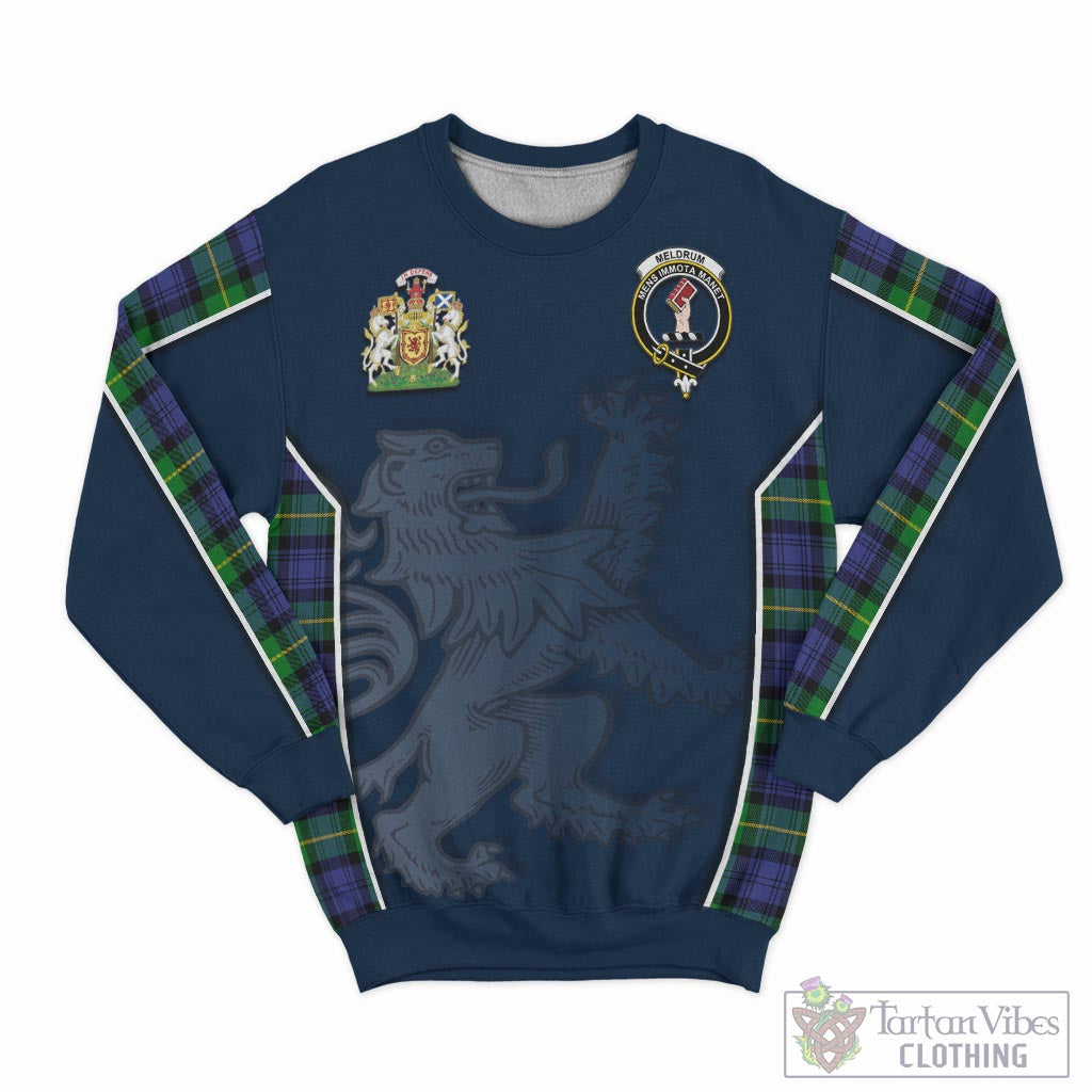 Tartan Vibes Clothing Meldrum Tartan Sweater with Family Crest and Lion Rampant Vibes Sport Style