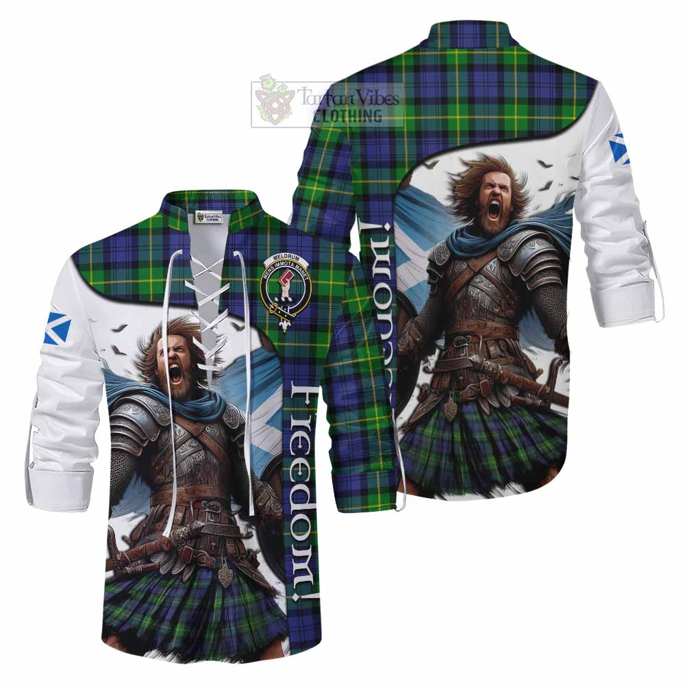 Tartan Vibes Clothing Meldrum Crest Tartan Ghillie Kilt Shirt Inspired by the Freedom of Scottish Warrior