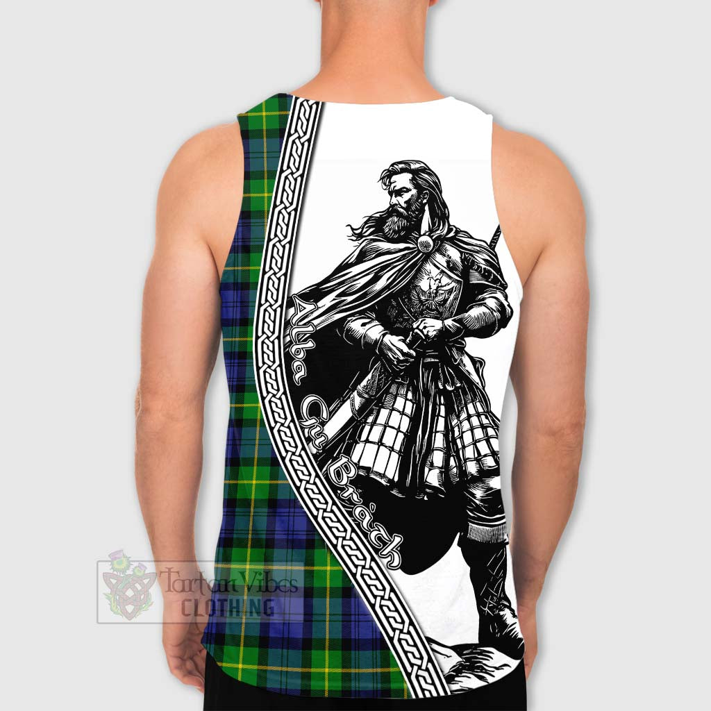 Tartan Vibes Clothing Meldrum Tartan Clan Crest Men's Tank Top with Highlander Warrior Celtic Style