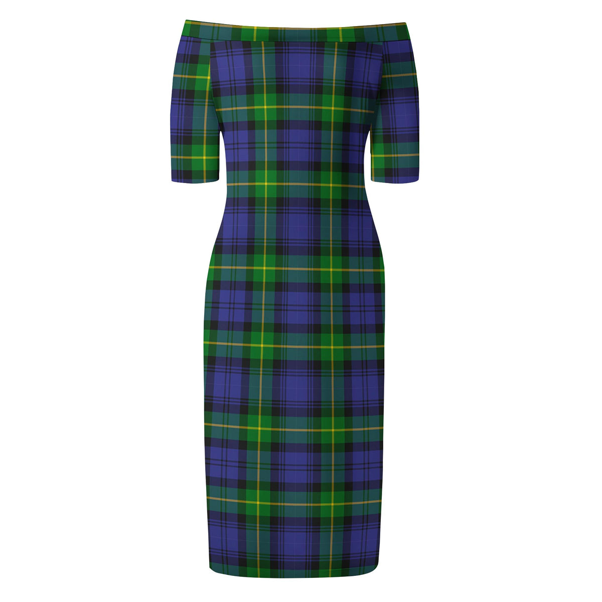 Meldrum Tartan Off Shoulder Lady Dress - Tartan Vibes Clothing