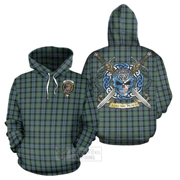 Melville Tartan Hoodie with Family Crest Celtic Skull Style