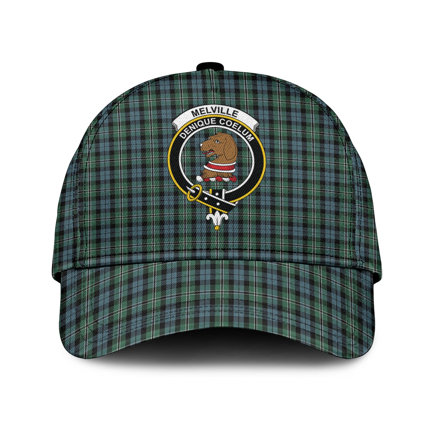 Melville Tartan Classic Cap with Family Crest Classic Cap Universal Fit - Tartan Vibes Clothing