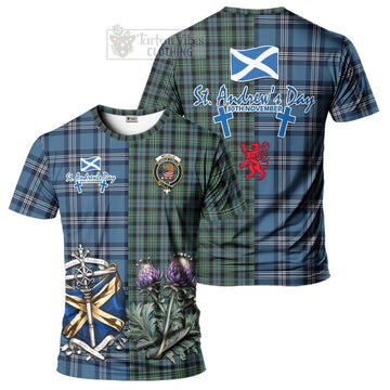 Melville Tartan T-Shirt Happy St. Andrew's Day Half Tartan Style