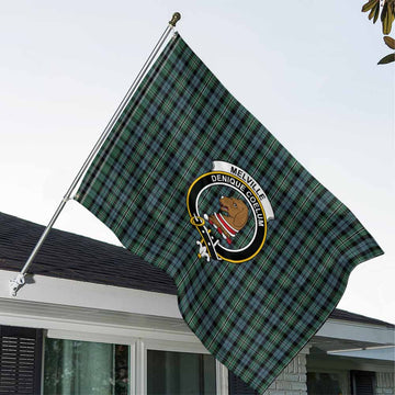 Melville Tartan House Flag with Family Crest