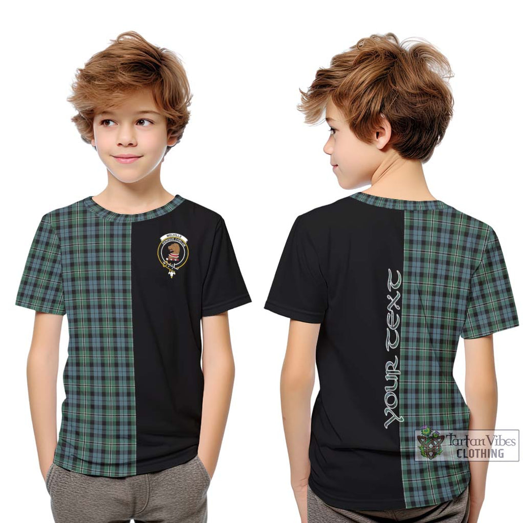 Melville Tartan Kid T-Shirt with Family Crest and Half Of Me Style Youth XL Size14 - Tartanvibesclothing Shop