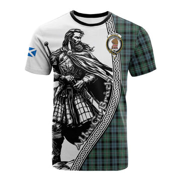 Melville Tartan Clan Crest Cotton T-shirt with Highlander Warrior Celtic Style