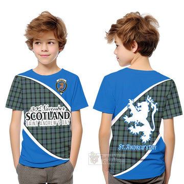 Melville Family Crest Tartan Kid T-Shirt Celebrate Saint Andrew's Day in Style