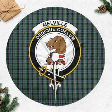 Melville Tartan Christmas Tree Skirt with Family Crest