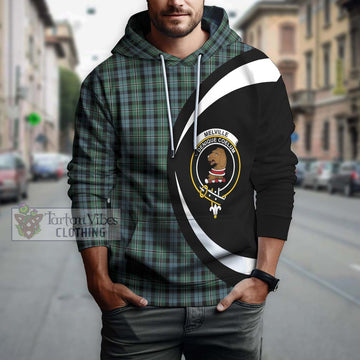 Melville Tartan Hoodie with Family Crest Circle Style